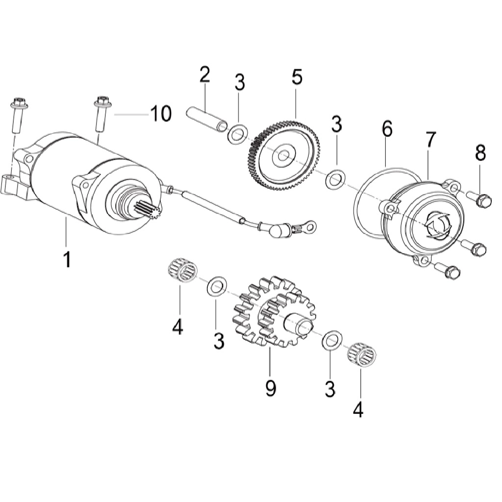 KUBA SUPERLIGHT 125 MARŞ MOTORU DİŞLİSİ VE MİLİ #KM 74344